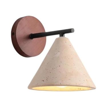 Imagem de Luminária De Parede LED Em Pedra Natural Travertino Amarelo Para Decor