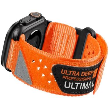Imagem de ULTIMAL Compatível com Apple Watch Ultra 3/2/1 séries 11/10/9/8/7/6/5/4/SE2/SE3, pulseira de nylon com velcro, estrelas, listras, bandeira, 49 mm, 46 mm, 45 mm e 44 mm
