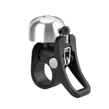 Imagem de Fácil de instalar mountain bike sino sinal de aviso segurança alto mountain bike sino acessórios da bicicleta estrada equipamentos equitação(1PC Black Silver)