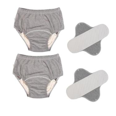 Imagem de YingXue Pacote Com 2 Roupas Íntimas Laváveis Para Incontinência, Homens E Mulheres, Fraldas De Pano Tpu À Prova Vazamentos Adultos Absorventes, Cuecas Urinárias Absorventes Reutilizáveis Idosos, Def