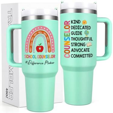 Imagem de Qtencas Presentes de agradecimento ao conselheiro escolar, presentes de conselheiro escolar para mulheres, presente de agradecimento copo de viagem isolado de 1,134 g, presentes de agradecimento da