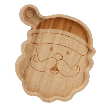 Imagem de Phefop Bandeja de Servir Papai Noel, Travessa de Sobremesa de Madeira para Festas e Organizador de Joias Com Design Festivo, Travessa Decorativa para Festa de Natal, Biscoitos e Doces