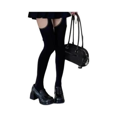 Imagem de Meias Altas Lolita Brancas Sexy Com Faixa Larga Para Mulheres, Meias A