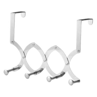 Imagem de Bothyi Cabide de porta retrátil e expansível, para roupas, organizador de porta para casa e banheiro, 4 Ganchos