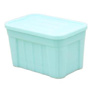 Imagem de menolana Caixa organizadora em miniatura para casa de bonecas, escala 1:12, com tampa. Organizador realista para maquetes de estações ferroviárias e trens, Verde