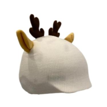 Imagem de menolana Capa para capacete de esqui, gorro de tricô divertido, macio, criativo e quente, acessório inovador para capacete de esqui, proteção de inverno para, Orelhas de Rena Brancas