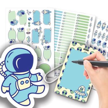 Imagem de Etiqueta Escolar Menino com TAG + Caneta (Astronauta, Etiquetas + 1 TAG de Mochila)