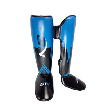 Imagem de Zxpjkyu Caneleiras para MMA, Kickboxing E Muay Thai, com Proteção para As Pernas, Azul G Adulto