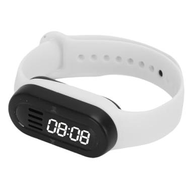 Imagem de Jiawu Pulseira Inteligente, Alto-falante MP3 Player Com Display Digital LED para Esportes Ao Ar Livre, Corrida, Ciclismo, Caminhada, Ioga, Sono, Recurso de Ruído Branco (WHITE)