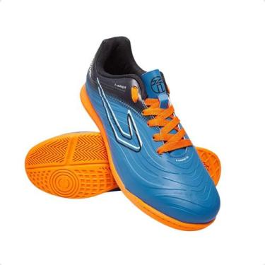 Imagem de Chuteira Indoor Infantil Topper Forza Iii Tp0470, Azul, Laranja, Preto
