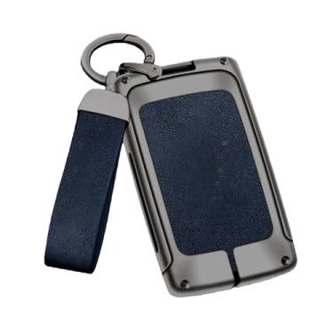 Imagem de Capa De Chave De Carro De Couro De Liga De Zinco Compatível Com Dacia Logan Sandero Duster Lodgy Spring Jogger Compatível Com Renault Koleos Captur Kadjar(B-gun blue)