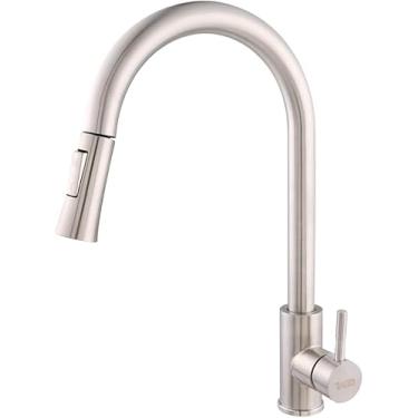 Imagem de Raro, Torneira Inox 304 Gourmet Misturador Monocomando Para Cozinha Com Mangueira Retrátil Extensível Bico Fino Escovado
