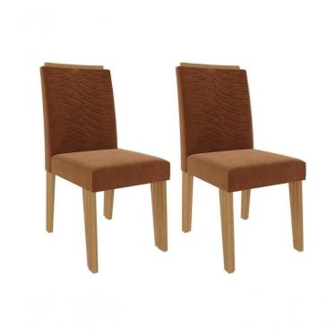 Imagem de Cadeira Sala De Jantar Clarice Kit 2 Un Savana/suede Nude - Cimol