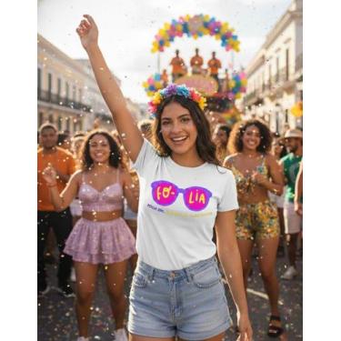 Imagem de Camiseta Carnaval Engraçada Frase - Folia Sim Responsabilidade Depois 