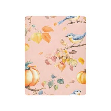 Imagem de xigua Lindo lençol de berço de abóboras em aquarela para meninas e meninos, lençol macio e respirável adequado para berço padrão e cama infantil 68,5 x 99 cm