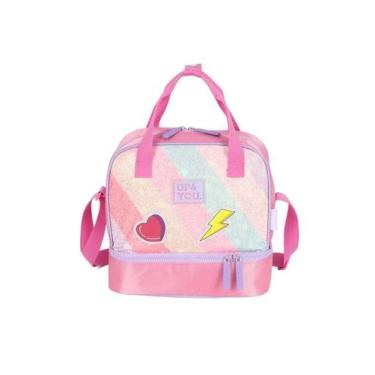 Imagem de Lancheira Infantil Escolar Térmica Rainbow Up4You LA49242UP Cor:Pink, 