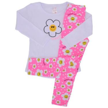 Imagem de Conjuntos Meia Estação Infantil Roupa Menina - ANALÊ, Branco bordado, 