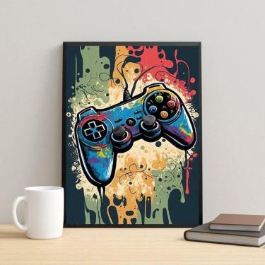 Imagem de Quadro Gamer Pop Art - Controle 45X34Cm - Com Vidro
