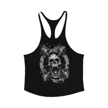 Imagem de Camiseta Sem Mangas Masculina De Algodão Secagem Rápida Com Estampa De