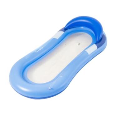 Imagem de Colchão Inflável Flutuante para Piscina 165cm – Cama Aquática Adulto Conforto Verão(Azul)