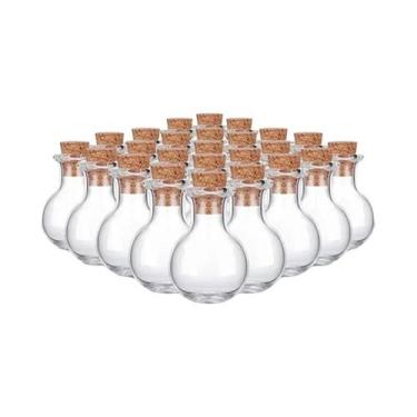 Imagem de Pequenas Garrafas De Vidro Miniatura Com Rolha De Cortiça 10 Peças Par