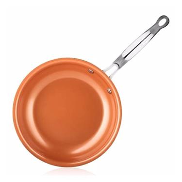 Imagem de THJKUPO Frigideira de cobre antiaderente com revestimento cerâmico, forno de indução, pode ser lavado na máquina de lavar louça