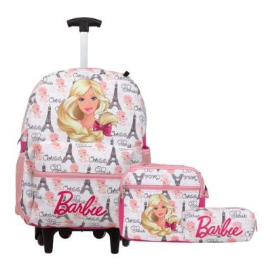 Imagem de Mochila Infantil Com Lancheira Barbie Rodinhas Menina Aulas - TOYS 2U