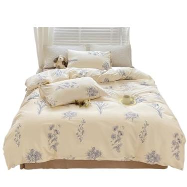 Imagem de THJKUPO Lençóis de cama estampados, capas de edredom de quatro peças, tudo de algodão, fresco e refrescante