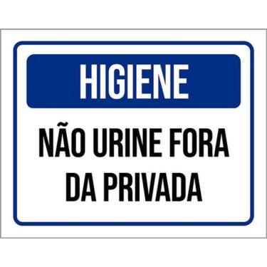 Imagem de Kit 3 Placas Higiene Não Urine Fora Da Privada Azul