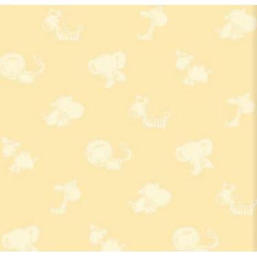 Imagem de Papel de Parede Safari Friends Infantil Amarelo SF6221