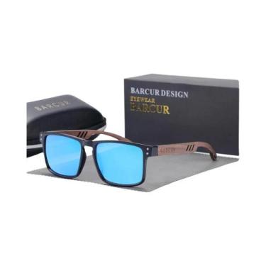 Imagem de Óculos De Sol Masculinos Polarizados De Madeira Natural Com Armação Qu