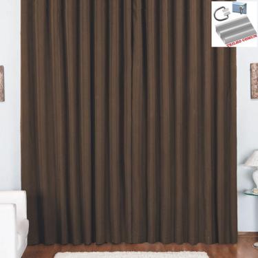 Imagem de Cortina Pryme 2 Metros Sala Quarto Em Oxford Para Trilho Comum - Tabaco