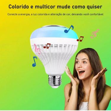 Imagem de Lâmpada Led 12W E27 Rgb Colorida Com Caixa De Som