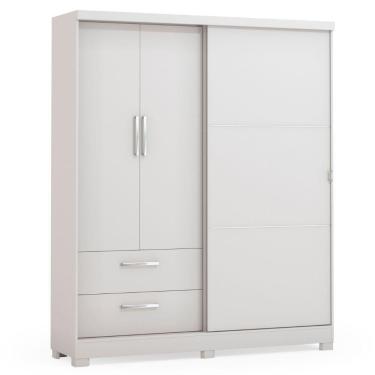 Imagem de Guarda Roupa Casal 3 Portas 2 Gavetas 218x180 Cm C533 Kappesberg Branco