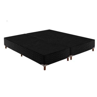 Imagem de Cama Box Base King Sommier Rústico Bordado Black (193x203x20) - Paropas