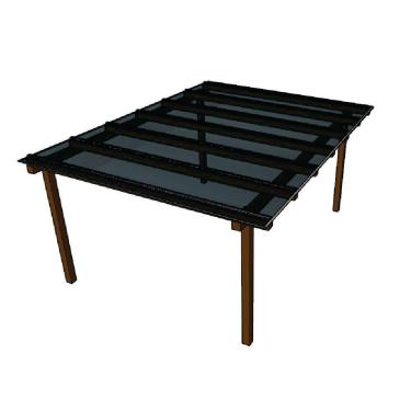 Imagem de Kit Policarbonato Fume 6mm 4,00m X 1,50m - Perfis Naturais