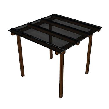 Imagem de Kit Policarbonato Fume 6mm 2,00m X 2,00m - Perfis Naturais