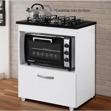 Imagem de Balcão Para Cooktop Salvia Kaiki Móveis - Branco