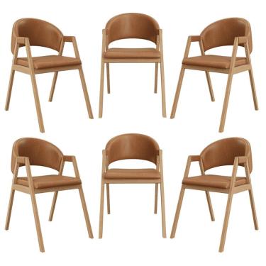 Imagem de Kit 6 Cadeiras Para Mesa de Jantar Moderna Courino - Balaqui