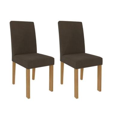 Imagem de Kit Conjunto 2 Cadeiras Sala de Jantar Maia em MDF Assento Estofado Co