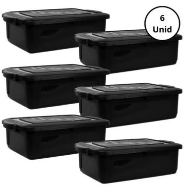 Imagem de Kit 6 Caixa Organizadora - Preta 10L - GIOTTO
