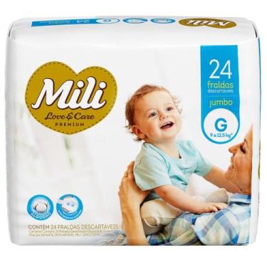 Imagem de Fralda mili love e care g jumbo com 24 unidades