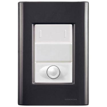 Imagem de Cj Interruptor Paralelo + Dimmer Ajustável Giz Grafite Tramontina Comp