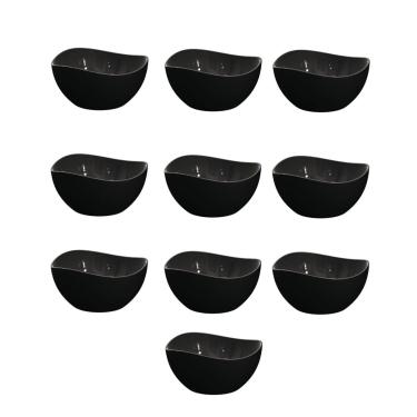 Imagem de Tigela Bowl Jogo de Sobremesa Cremeira Pote Preto 10un