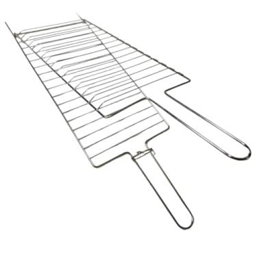 Imagem de Grelha Dupla Abaulada para Churrasqueira Churrasco Peixes Frango Linguiça carnes