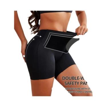 Imagem de Shorts De Segurança Sem Costura De Cintura Alta Em Seda Gelada Tamanho