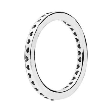 Imagem de Anel De Prata Esterlina 925 Com Pedra De Coração Luminosa Vermelha, Fl