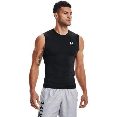 Imagem de Camiseta De Compressão Under Armour HG Armour SL - Preto Preto G-Masculino