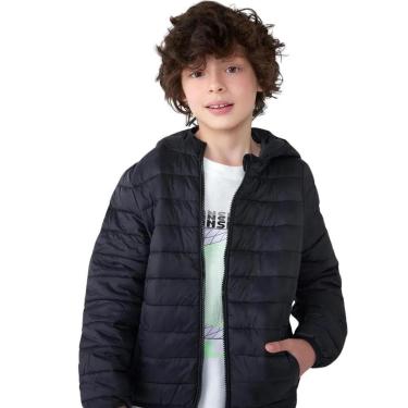 Imagem de Jaqueta Puffer Hering Kids Com Capuz Preto-Unissex