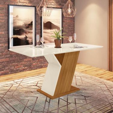 Imagem de Mesa de Jantar com Tampo em MDF 160cm com Vidro Juanita Casa 812